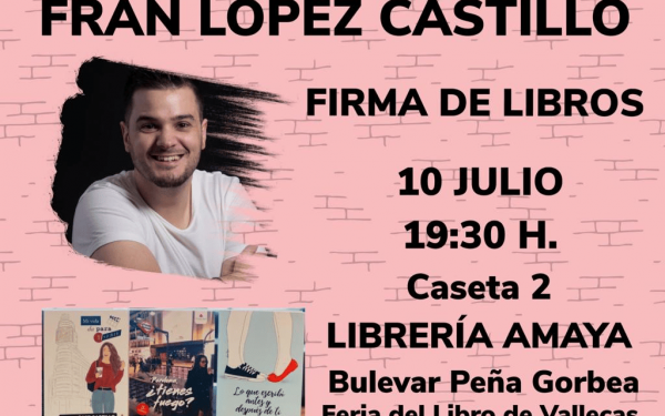 El escritor Fran López Castillo firmará ejemplares el domingo 10 en la Feria del libro de Vallecas