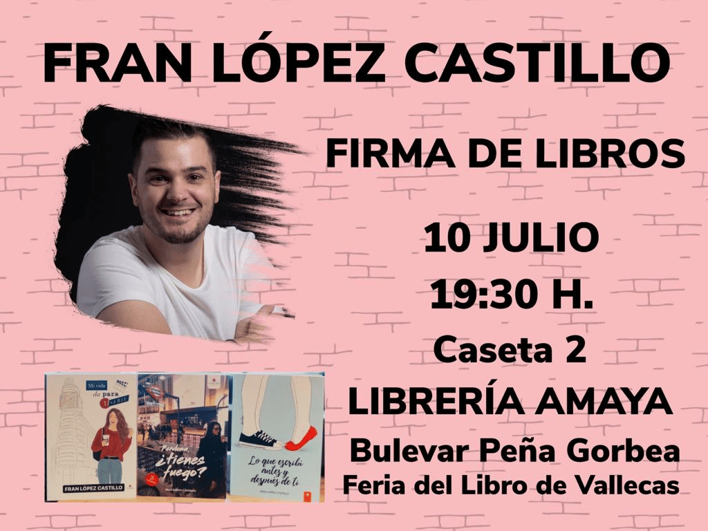 El escritor Fran López Castillo firmará ejemplares el domingo 10 en la Feria del libro de Vallecas